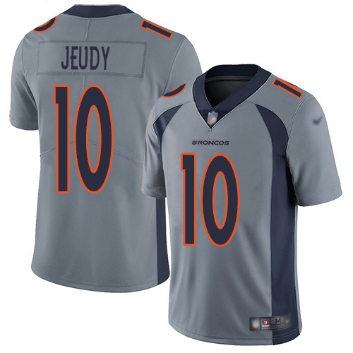 Nike Broncos #10 Jerry Jeudy Gray Youth Stitched NFL Limited Inverted Legend Jersey